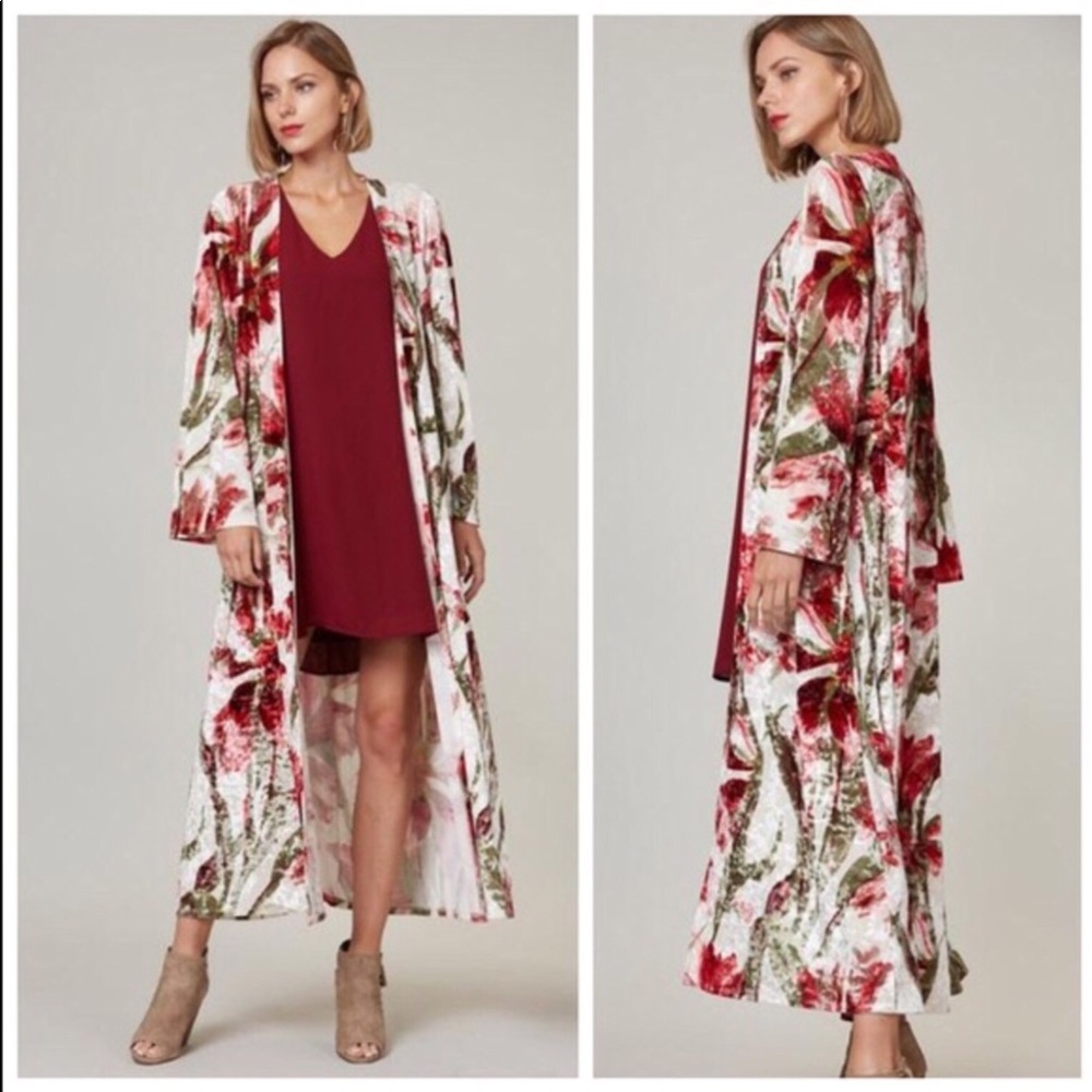 5 ⭐️Gorgeous Floral Velvet Duster - Picture 3 of 5